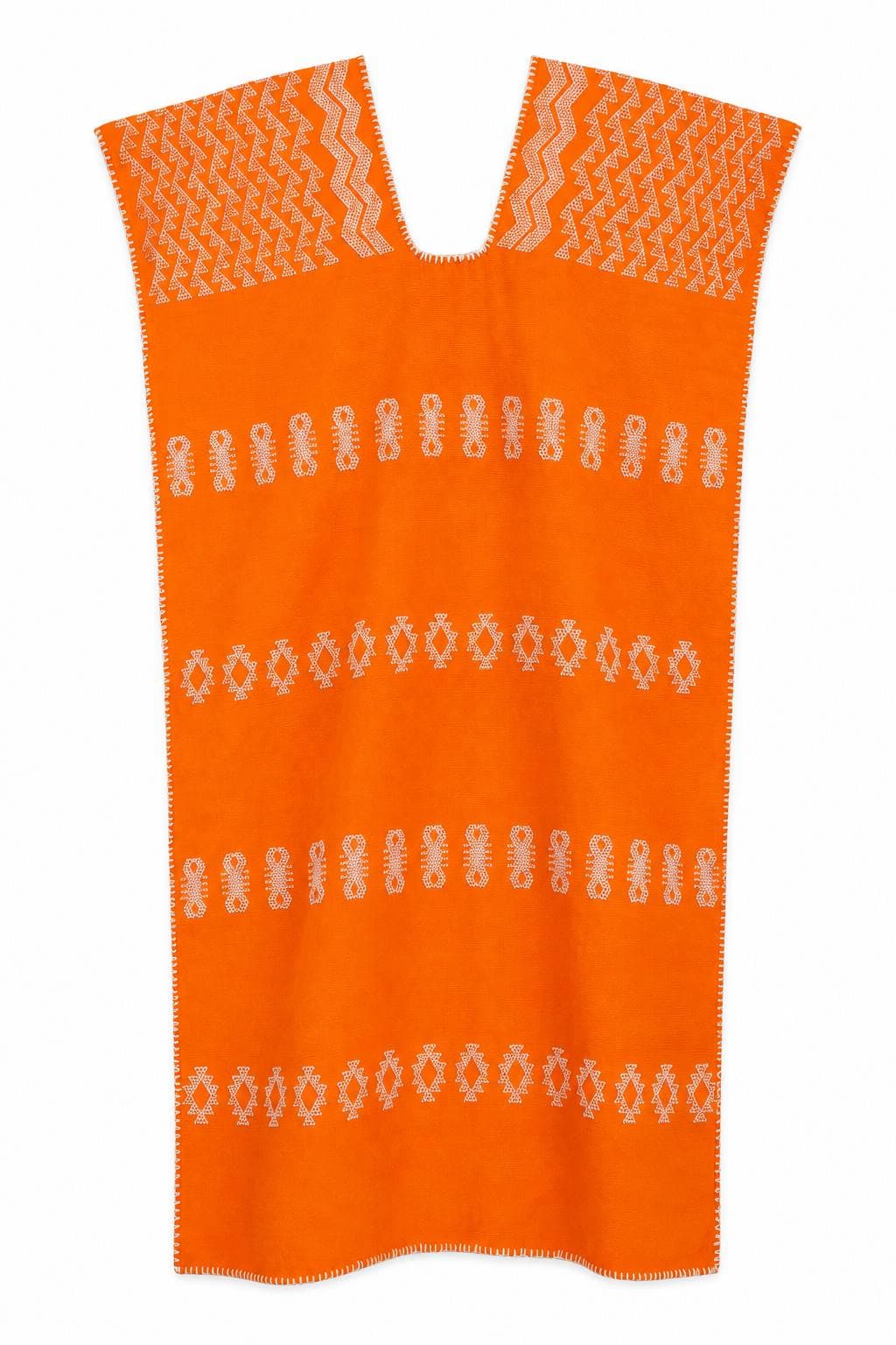 Vestido tipo huipil bordado naranja